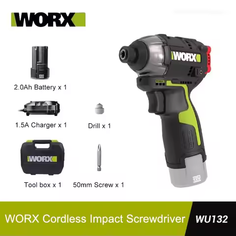 WORX Cordless Impact Screwdriver WU132 140Nm 12V 3300rpm Brushless Motor Adjust Torque Maintenance P
