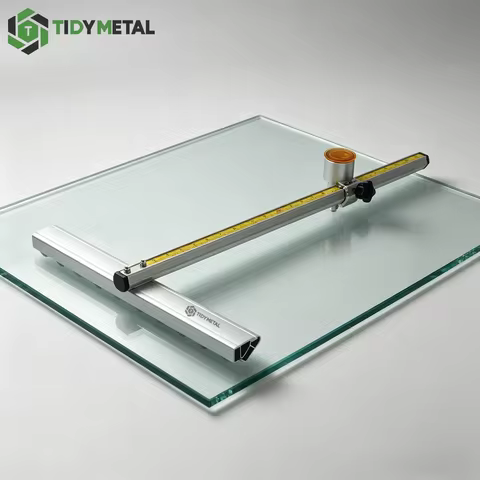 T Glass Cutter 60/90cm Alloy Roller Cutter Head Thickened Aluminum Rod Clear Scale Cuts Glass 3-12mm