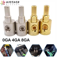 MIOSHOP Car Audio Connector, Gold Silver Pure Copper Car Speaker Wire Terminal, 0GA 4GA 8GA Wire Red