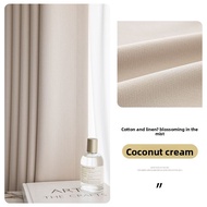 Thickened Cotton Linen Curtains Bedroom Blackout Double-Sided Customizable for Entire House H2.7- 4m