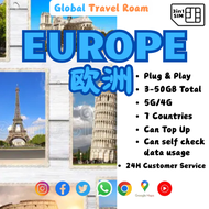 EUROPE Travel Data SIM Card France Italy Sweden UK Denmark【7 Countries】【3GB-50GB】【3days-30days】欧洲7国上