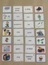 兒童 英文 單字卡 學習卡片 正反彩繪圖示對照英文單字雙面單字卡 佳音 300張/50元
