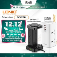 LDNIO 70W PD MULTIFUNCTIONAL UNIVERSAL DESKTOP POWER ADAPTER WITH USB PORTS TYPE-C TOWER EXTENSION S