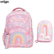 Australia smiggle Schoolbag Primary School Backpack Large Capacity Rainbow Door Children Reduce Burden Set