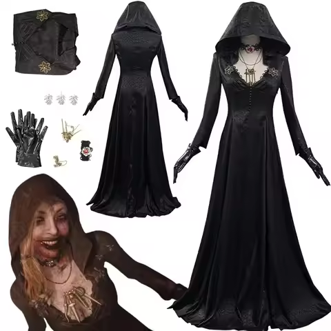 Resident 4 Remake Village Moth Lady Evil Cosplay Fantasy Costume Dress Girl Adult Vampire Lady Dimit