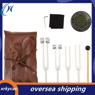 Tuning Fork Set 432Hz 128Hz 256Hz 512Hz with Activator for Sound for Healing, Therapy, Keep Body Sty