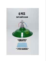 PAKET PROMO !!! 6 SET KAP LAMPU HIJAU Diameter 30 cm + GRATIS 1 PCS KANEBO /3 Set Fiting + Kap Lampu