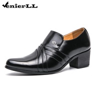 Men's High Heels Leather Shoes /Padded Shoes/Elevated Leather Shoes/Elevator Shoes/Cosplay/Stylist S