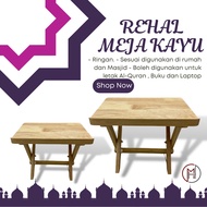 REHAL WOODEN TABLE (BIG/Small) Rehal Al-Quran Sitting Table Muqaddam Iqra Laptop Book Rihal Wood Sta