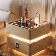 Bedroom Bluetooth Wireless Lighted Bedside Table Charging Modern Solid Wood Bed Multifunctional Simp