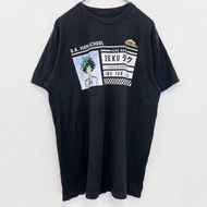 古著我的英雄學院 Izuku Midoriya Deku 墨西哥製造短袖動漫人物印花 T 卹，黑色，L 碼