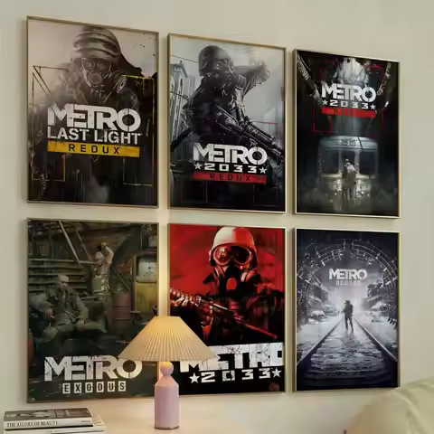 Video Game M-Metro 2033 Redux Poster Versatile HD Waterproof Self-Adhesive Wall Art Decor for Home B