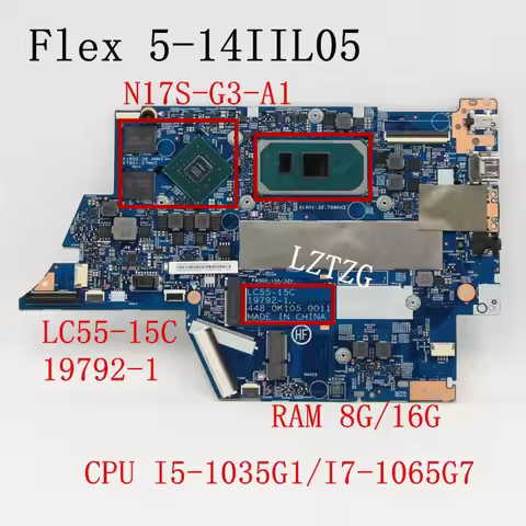 Used For Lenovo Ideapad Flex 5-14IIL05 Laptop Motherboard With CPU I5-1035G1/I7-1065G7 GPU MX330 RAM