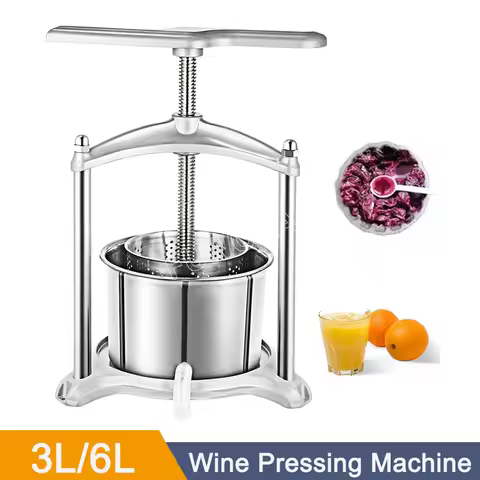 3L 6L Home Use Small Grape Fruit Squeezer Juice Pressing Machine Manual Grape Squeezing Machine in I