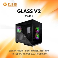 Paradox Gaming V331T Glass V2 ATX PC Case (Free 3 ARGB Fan)