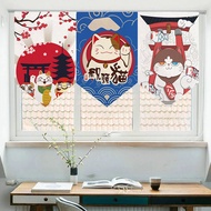 Cat Short Curtain Japanese Door Curtain Triangle Flag Curtain Kitchen Bedroom Small Curtain Sushi Re