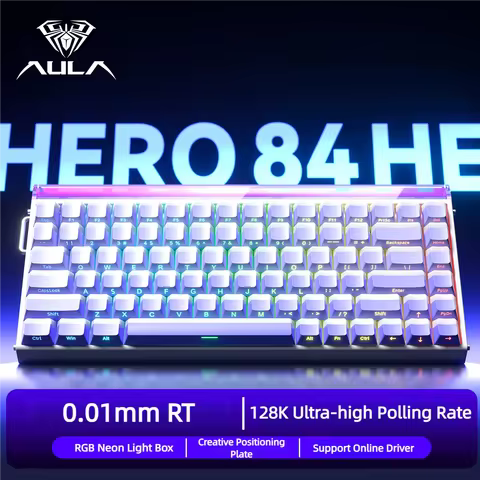 AULA HERO84 8K Magnetic Keyboard 0.01mm Rapid Trigger Full Keys Hot-swap RGB Backlit For Gaming E-sp
