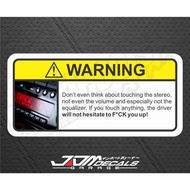 Funny Warning Sticker - Equalizer