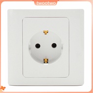 TT_ Useful EU German Standard 250V 16A 1 Gang Power Outlet Single Plug Wall Socket
