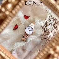 [Original] Bonia BNB10768-2512 Elegance Sapphire Women's Watch with White Dial Rose Gold Stainless S