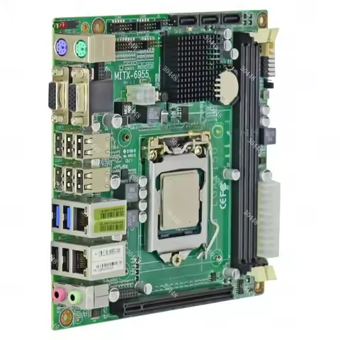 MITX-6955 Industrial Mini-ITX Motherboard LGA1150 DDR3 With CPU H81 Dual LAN VGA HDMI POS NAS Used