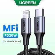 Ugreen MFi USB C to Lightning Cable for iPhone 13 12 Mini 12 Pro Max 8 PD 18W 20W Fast Charger Data Cable for Macbook iPad Pro USB C Cord