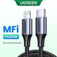 Ugreen PD20W MFi USB-C Fast Charging Braided Cable for iPhone 14/13/12/11