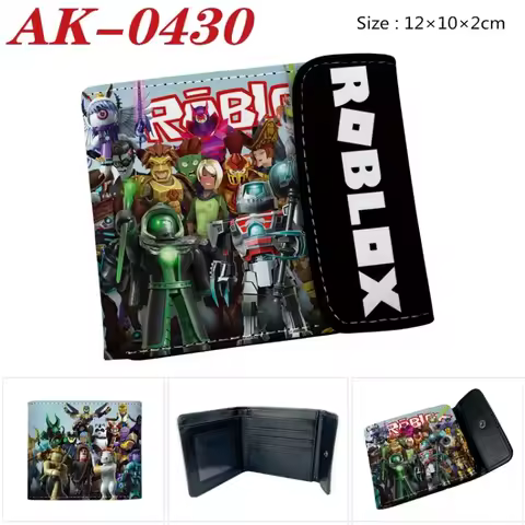 Game Roblox Snap on Wallet Anime Peripheral Portable Storage Bag Purse Full Color Card Bag Student F