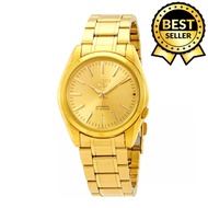 Seiko 5 21 Jewels Automatic Hand Movement Quarter All Gold Stainless Steel Watch for Women(Gold)
