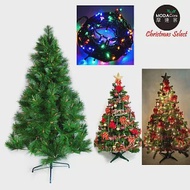 【摩達客】台灣製造5呎/5尺(150cm)特級綠松針葉聖誕樹 (含飾品組)+100燈LED燈串2串紅金色系-四彩光