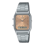[Creationwatches] Casio Vintage Analog Digital Light Copper Dial Dual time Quartz AQ-230A-4AMQY Unis