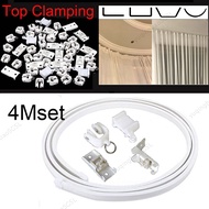 4M Curtain Pole Accessories Top Clamping Curved Curtain Track Rail Flexible Ceiling Mounted Straight Windows Balcony  SG5L