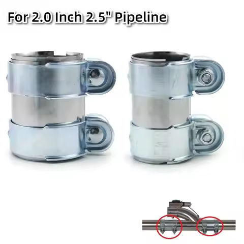 Exhaust Tube Pipe Connector Joiner Sleeve Clamp Connector Fit For 2.0 Inch 2.5" Pipeline