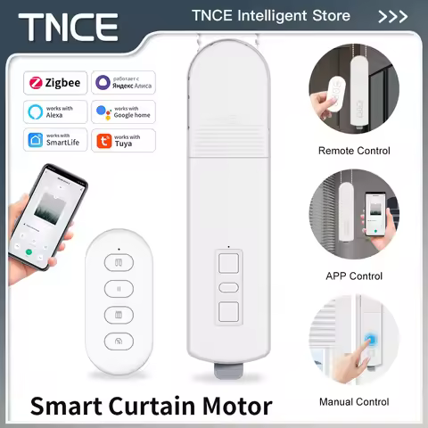 TNCE Zigbee Chain Motorized Roller, tuya shutter Blinds Shade Drive Motor, Smart life APP, Voice wit