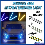 2 PCs PERODUA AXIA CAR DAYLIGHT DRL COB LED Spotlight Strip Lampu DRL Spotlight axia