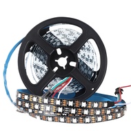 WS2812B 5050 RGBIC สมาร์ท LED Strip WS2812 แอดเดรสแอดเดรส IC 30/60/144 พิกเซล/ LEDs/M DC5V สีดํา IP3