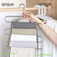 QINJUE Trousers Hangers, Strong Bearing Capacity Non Slip Clothes Hanger, Durable S Shape Stainless Steel Jeans Holder Space Saver