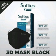 Masker Softies 3D Hitam isi 20