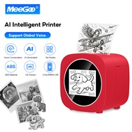 MeeGoo AI Smart Printer Portable Inkless Thermal Voice Image Generator Support Global Voice Six Mode