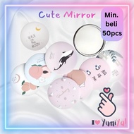YumiYa Cute Mini RoundCermin Cute Character Small Glass Make Up