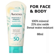 Aveeno Positively Mineral Sensitive Skin Sunscreen Spf 50 88Ml