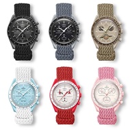 2024ஐ∈✁ CAI-时尚27 Suitable for for-/Omega Swatch Swatch for-/Omega Planet Watch Mercury Moon breathable nylon watch strap