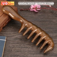 UG Green Sandalwood Wide Tooth Wood Comb No Static Natural Wooden Sandalwood Comb Household 绿檀梳子