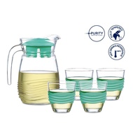 LUMINARC 5PC COASTLINE WATER SET MINT GREEN // JUG SET JAG AIR KACA TEAPOT TEKO WARNA CUTE COMEL