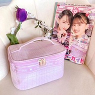 日本 Mezzo Piano Junior Tweed 雜誌附錄 粉紅色帆布 手提 化妝袋