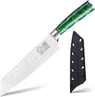 XYJ Cooking Knife 7.5 Inch Stainless Steel Japanese Kitchen Knife,Laser Damascus Pattern,Razor Sharp