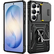 Slide Camera Cover & 360°Ring Kickstand Heavy Duty Protection Case for Samsung S26 Ultra,S26+,S25 Ul
