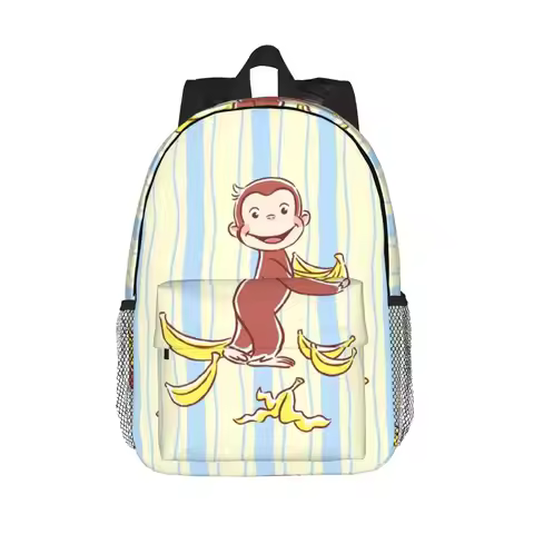 Curious George Monkey Cartoon Animation Backpack Hot Sale Daypack Boys Girls BookBag Shoulder Bags f