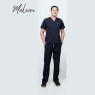 🌟Malean Scrubs ชุดสครับ เสื้อพร้อมกางเกง ✅ ปักชื่อหน้าอกให้ฟรี 🌟ดีไซน์ USA ผ้า Flexy spandex บางเบา 