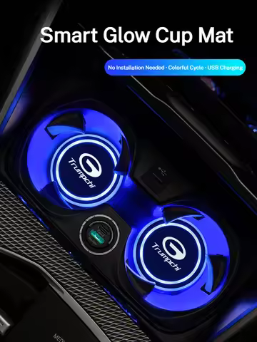 7 Color Car Changing LED Cup Holder Lights Rear Windshield Decorative Ambient Lighting For Trumpchi 